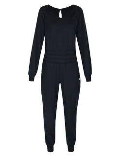 Sweaty Betty Gaia Yoga Long Sleeve Jumpsuit - Black 13 Sweaty Betty Gaia Yoga Long Sleeve Jumpsuit - Black -The Sports Edit sweaty betty gaia yoga long sleeve jumpsuit black sb9727 2