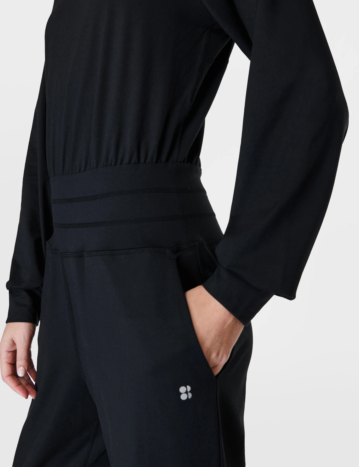 Sweaty Betty Gaia Yoga Long Sleeve Jumpsuit - Black 7 Sweaty Betty Gaia Yoga Long Sleeve Jumpsuit - Black - Image 5