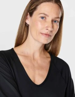 Sweaty Betty Gaia Yoga Long Sleeve Jumpsuit - Black 10 Sweaty Betty Gaia Yoga Long Sleeve Jumpsuit - Black -The Sports Edit sweaty betty gaia yoga long sleeve jumpsuit black sb9727 5