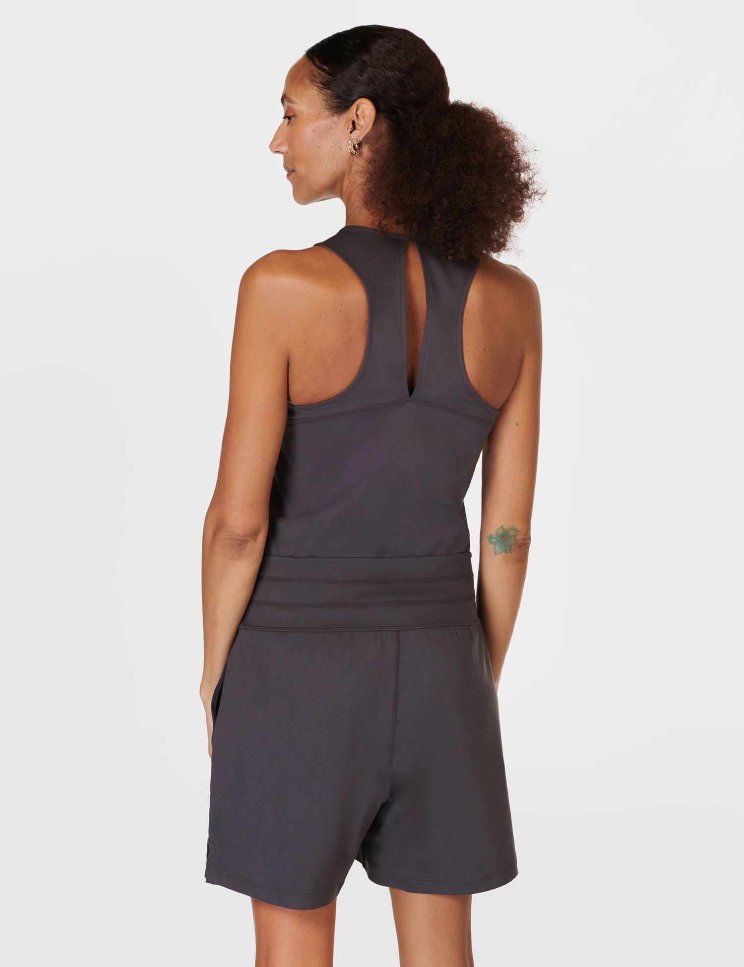 Sweaty Betty Gaia Performance Yoga Romper - Urban Grey 4 Sweaty Betty Gaia Performance Yoga Romper - Urban Grey - Image 2