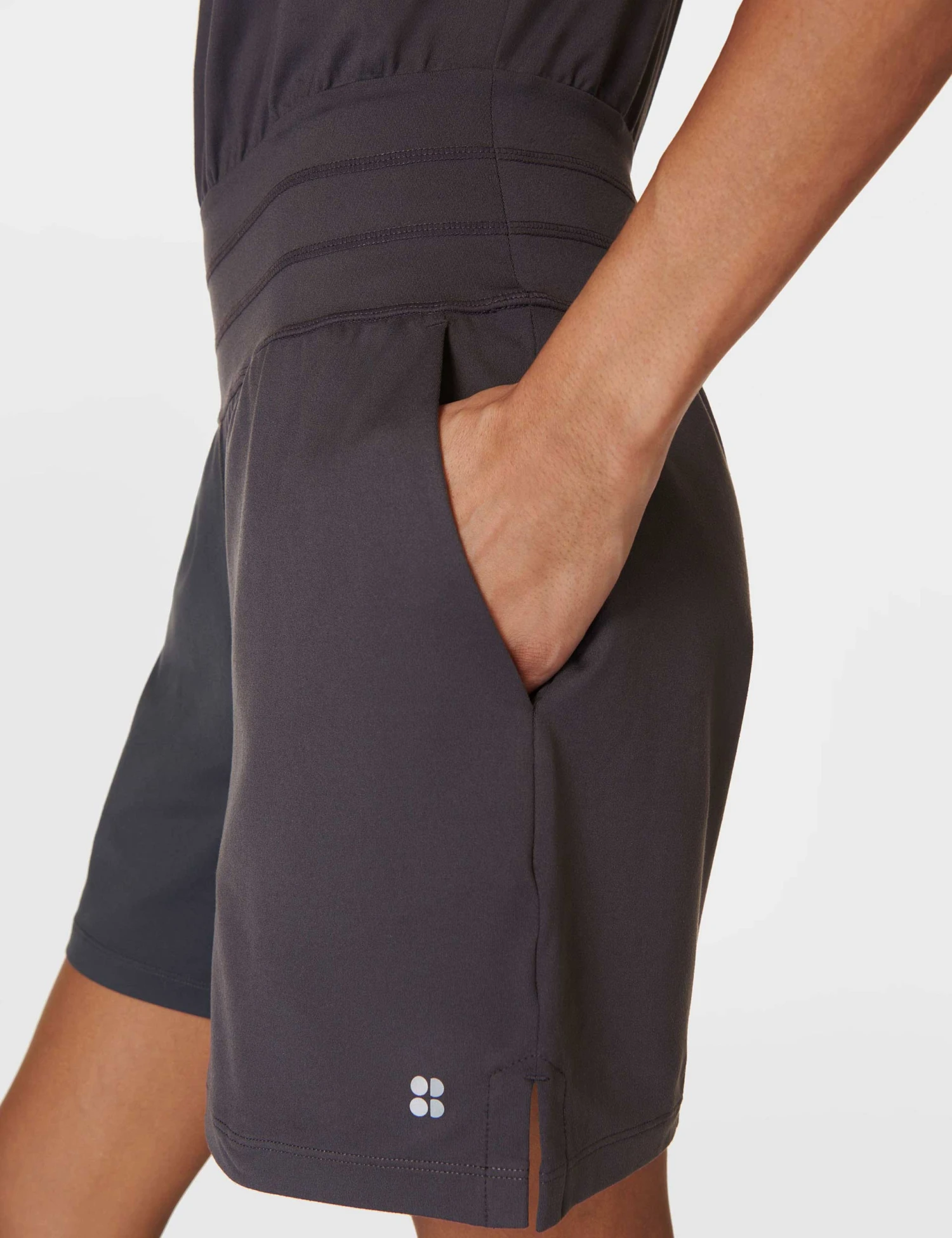Sweaty Betty Gaia Performance Yoga Romper - Urban Grey 7 Sweaty Betty Gaia Performance Yoga Romper - Urban Grey - Image 5