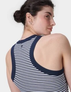 Sweaty Betty Harper Racer Vest - Navy White Stripe -The Sports Edit sweaty betty harper racer vest navy white stripe sb9700 3