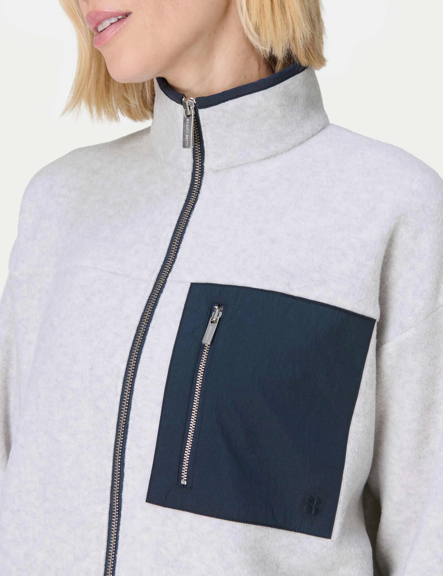 Sweaty Betty Mallow Zip Through - Mottled Grey/Navy Blue 5 Sweaty Betty Mallow Zip Through - Mottled Grey/Navy Blue - Image 3