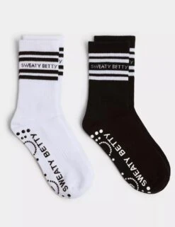 Sweaty Betty Mid Length Ankle Gripper Socks 2 Pack - White