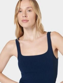 Sweaty Betty Mindful Seamless Bra Vest - Navy Blue -The Sports Edit sweaty betty mindful seamless bra vest navy blue SB8340A 4274 3
