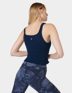 Sweaty Betty Mindful Seamless Bra Vest - Navy Blue -The Sports Edit sweaty betty mindful seamless bra vest navy blue SB8340A 4274 4