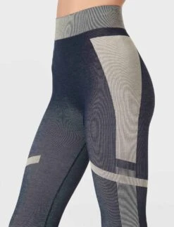 Sweaty Betty Modal Chevron Base Layer Legging - Navy Blue Studio White -The Sports Edit sweaty betty modal chevron base layer legging blue white sb9845 3