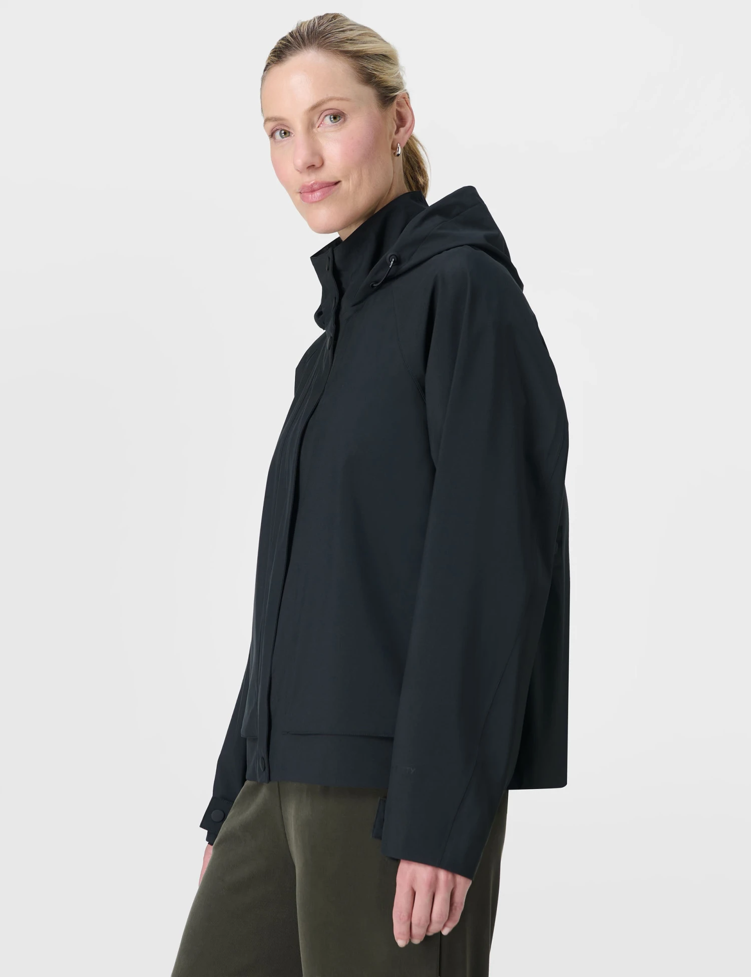 Sweaty Betty Motion Waterproof Cropped Parka - Black 4 Sweaty Betty Motion Waterproof Cropped Parka - Black - Image 2