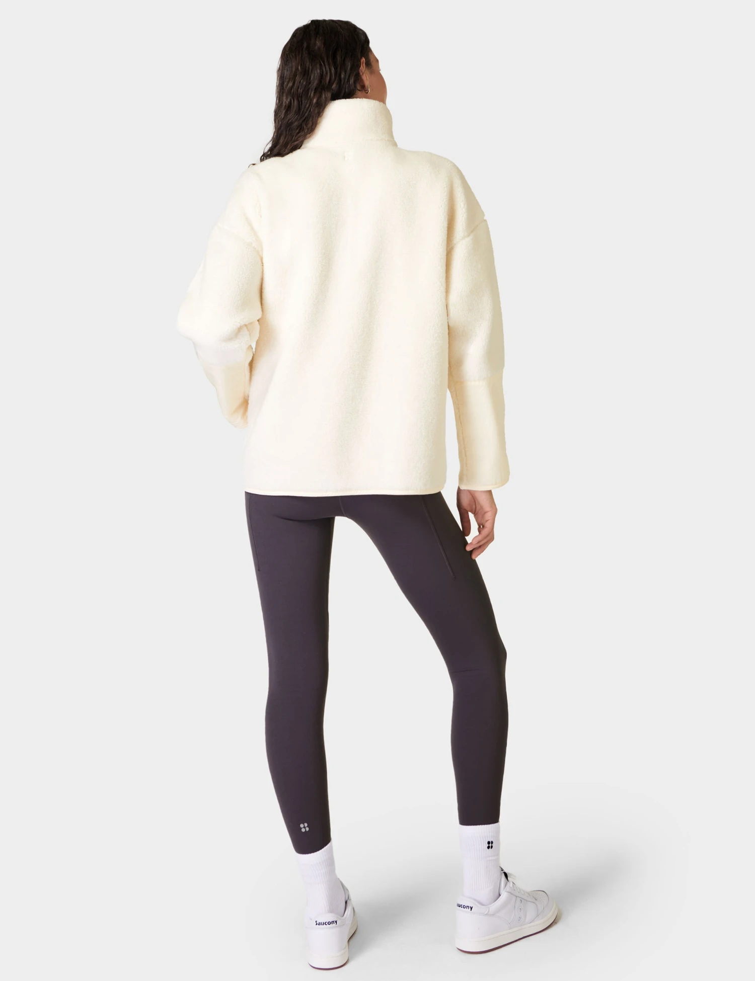 Sweaty Betty Plush Textured Half Zip Fleece - Studio White 7 Sweaty Betty Plush Textured Half Zip Fleece - Studio White - Image 5
