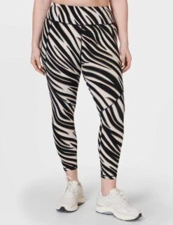Sweaty Betty Power 7/8 Gym Leggings - Black Waved Zebra Print