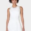 Sweaty Betty Power Ace Mix Pleat Tennis Dress - White -The Sports Edit sweaty betty power ace mix pleat tennis dress white sb9296 1