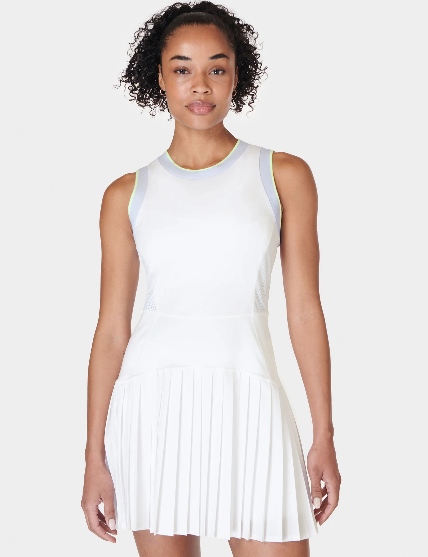 Sweaty Betty Power Ace Mix Pleat Tennis Dress - White 3 Sweaty Betty Power Ace Mix Pleat Tennis Dress - White