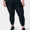 Sweaty Betty Power High Waisted 7/8 Shine Matte Leggings - Black 2 Sweaty Betty Power High Waisted 7/8 Shine Matte Leggings - Black -The Sports Edit sweaty betty power hw 7 8 shine matte leggings black sb9320 1