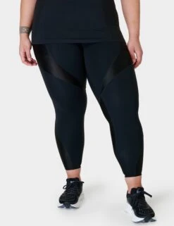 Sweaty Betty Power High Waisted 7/8 Shine Matte Leggings - Black
