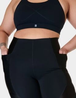 Sweaty Betty Power High Waisted 7/8 Shine Matte Leggings - Black 10 Sweaty Betty Power High Waisted 7/8 Shine Matte Leggings - Black -The Sports Edit sweaty betty power hw 7 8 shine matte leggings black sb9320 3