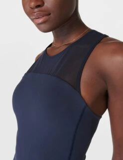 Sweaty Betty Power Illusion Workout Tank - Navy Blue -The Sports Edit sweaty betty power illusion workout tank navy blue sb9525 3