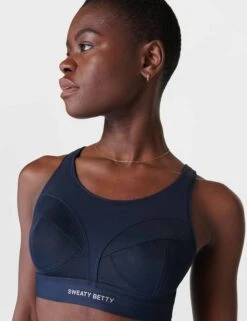 Sweaty Betty Power Pro Running Bra - Navy Blue 10 Sweaty Betty Power Pro Running Bra - Navy Blue -The Sports Edit sweaty betty power pro running bra navy blue sb9616 3