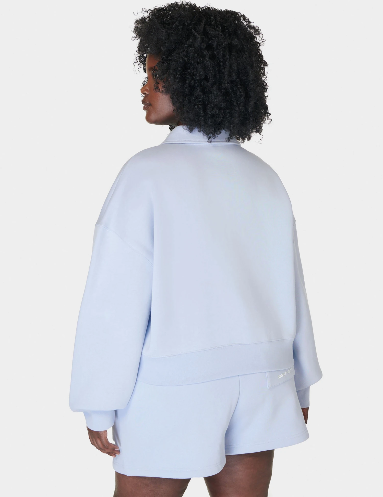 Sweaty Betty Powerhouse Collared Sweatshirt - Salt Blue 4 Sweaty Betty Powerhouse Collared Sweatshirt - Salt Blue - Image 2