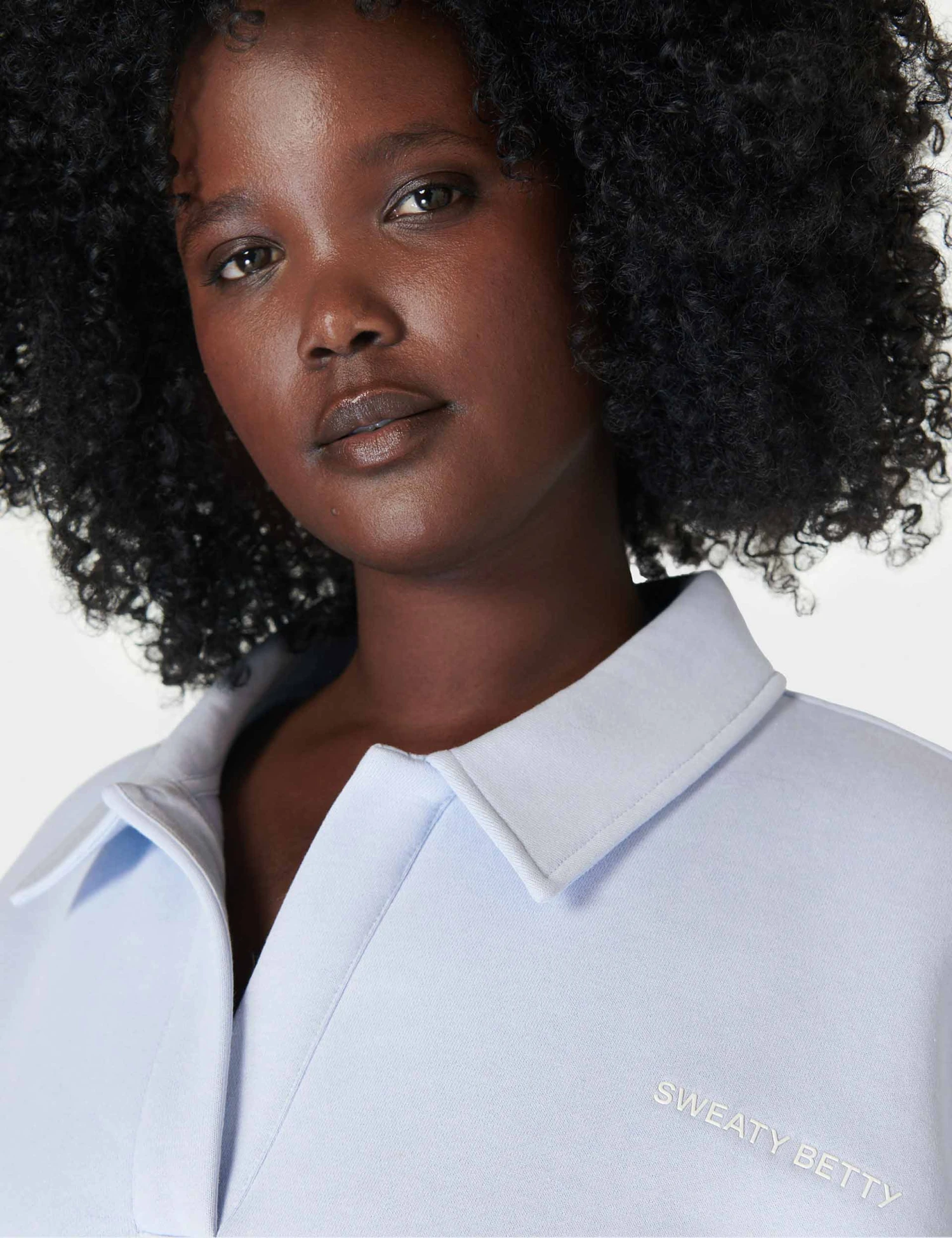 Sweaty Betty Powerhouse Collared Sweatshirt - Salt Blue 6 Sweaty Betty Powerhouse Collared Sweatshirt - Salt Blue - Image 4