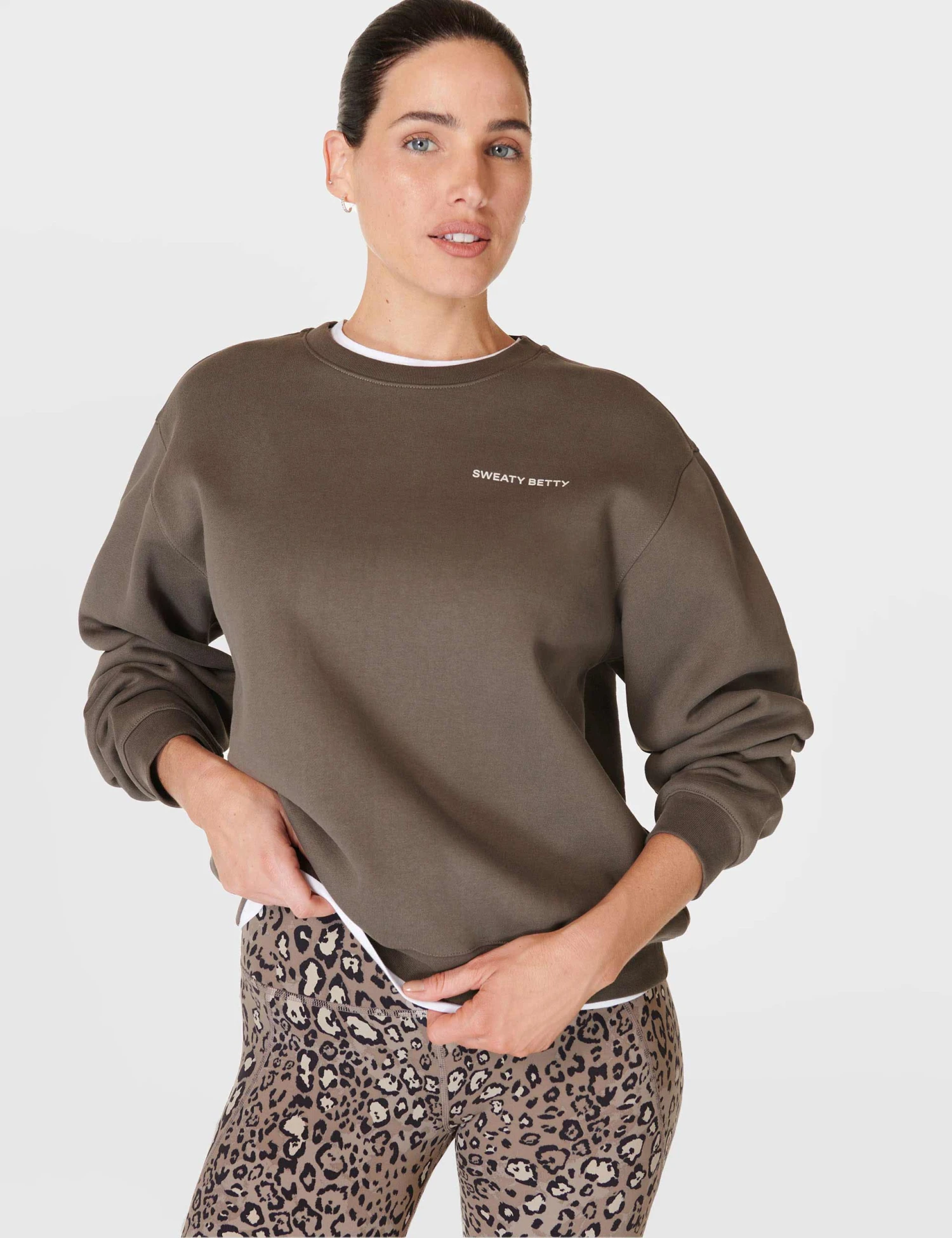 Sweaty Betty Powerhouse Sweatshirt - Dark Timber Brown 6 Sweaty Betty Powerhouse Sweatshirt - Dark Timber Brown - Image 4
