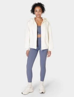 Sweaty Betty Powerhouse Zip Up Hoody - Lily White -The Sports Edit sweaty betty powerhouse zip up hoody lily white sb9824 9