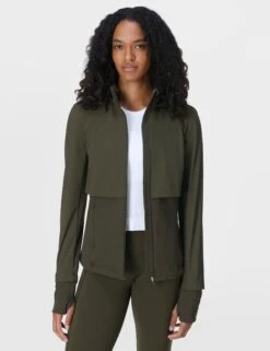 Sweaty Betty Pro Run Water Resistant Run Jacket - Nori Green
