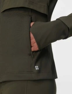 Sweaty Betty Pro Run Water Resistant Run Jacket - Nori Green -The Sports Edit sweaty betty pro run water resistant run jacket nori green sb9886 5