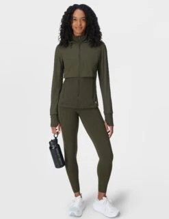 Sweaty Betty Pro Run Water Resistant Run Jacket - Nori Green -The Sports Edit sweaty betty pro run water resistant run jacket nori green sb9886 7