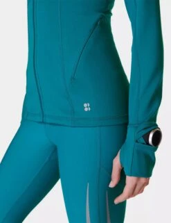 Sweaty Betty Pro Run Zip Up - Reef Teal Blue -The Sports Edit sweaty betty pro run zip up reef teal blue sb9668 5