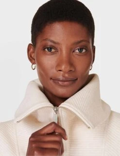 Sweaty Betty Radiant Half Zip Sweatshirt - Oatmeal Marl -The Sports Edit sweaty betty radiant half zip sweatshirt oatmeal sb9938b 3