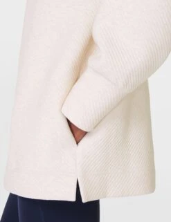 Sweaty Betty Radiant Half Zip Sweatshirt - Oatmeal Marl -The Sports Edit sweaty betty radiant half zip sweatshirt oatmeal sb9938b 4