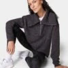 Sweaty Betty Restful Boucle Half Zip Sweatshirt - Urban Grey -The Sports Edit sweaty betty restful boucle half zip sweatshirt urban grey sb8089 1