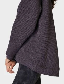 Sweaty Betty Restful Boucle Half Zip Sweatshirt - Urban Grey -The Sports Edit sweaty betty restful boucle half zip sweatshirt urban grey sb8089 3