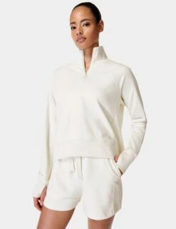 Sweaty Betty Revive High Waisted Shorts - Lily White -The Sports Edit sweaty betty revive high waisted shorts lily white SB8888 6