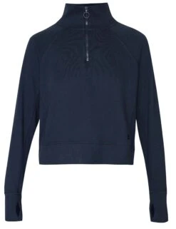 Sweaty Betty Revive Rib Half Zip Pullover - Navy Blue 17 Sweaty Betty Revive Rib Half Zip Pullover - Navy Blue -The Sports Edit sweaty betty revive rib half zip pullover navy blue sb8937 2