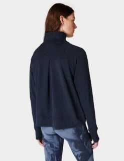 Sweaty Betty Revive Rib Half Zip Pullover - Navy Blue 12 Sweaty Betty Revive Rib Half Zip Pullover - Navy Blue -The Sports Edit sweaty betty revive rib half zip pullover navy blue sb8937 3