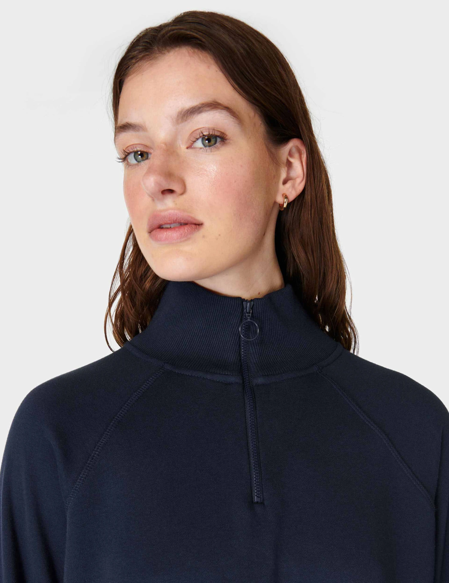 Sweaty Betty Revive Rib Half Zip Pullover - Navy Blue 6 Sweaty Betty Revive Rib Half Zip Pullover - Navy Blue - Image 4