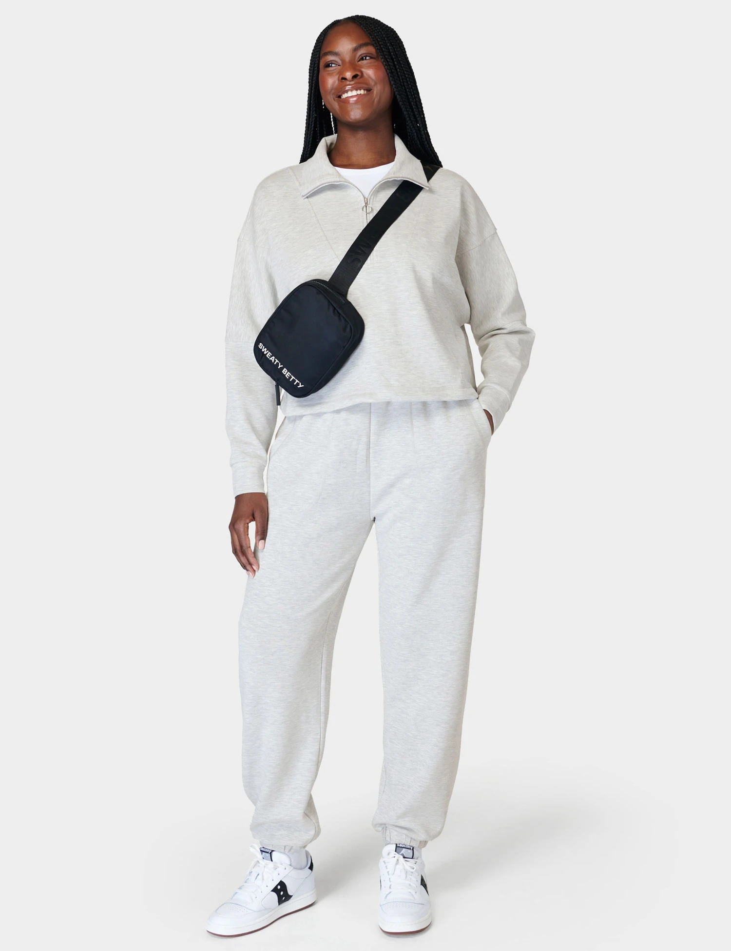 Sweaty Betty Sand Wash Cuffed Trousers - Ice Grey Marl 8 Sweaty Betty Sand Wash Cuffed Trousers - Ice Grey Marl - Image 6