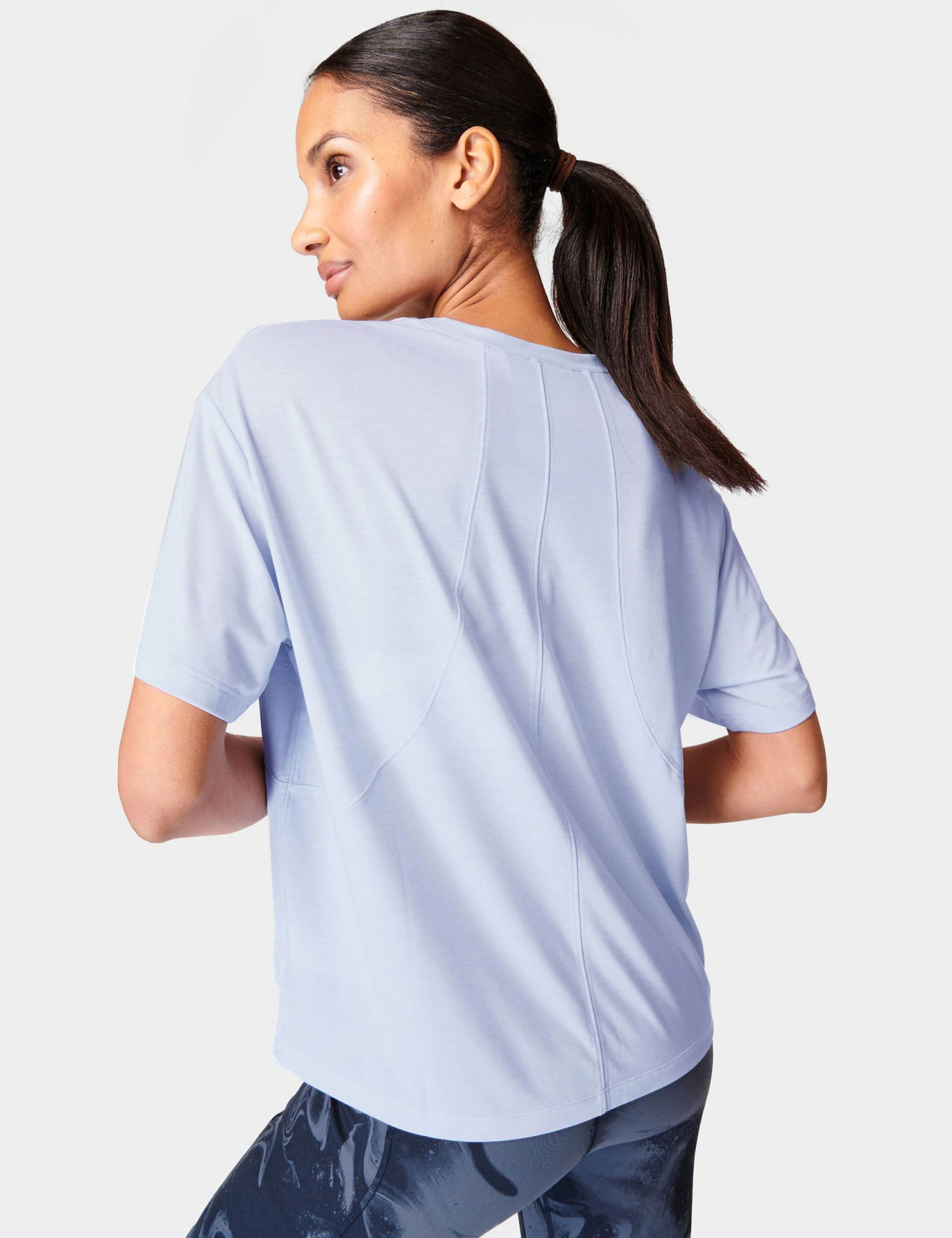 Sweaty Betty Soft Flow Studio T-Shirt - Salt Blue 5 Sweaty Betty Soft Flow Studio T-Shirt - Salt Blue - Image 3