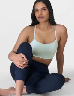 Sweaty Betty Spirit Restored Yoga Bra - Day Break Blue -The Sports Edit sweaty betty spirit restored yoga bra day break blue sb9610 5