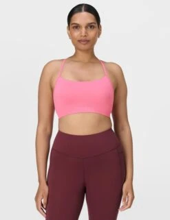 Sweaty Betty Spirit Restored Yoga Bra - Lollipop Pink