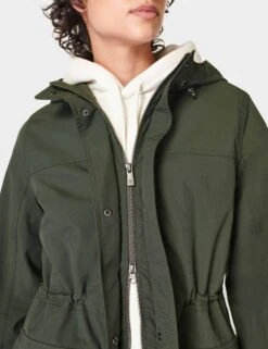 Sweaty Betty Stride Waterproof Parka - Dark Forest Green -The Sports Edit sweaty betty stride waterproof parka dark forest green 1 sb4932 6