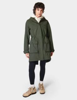 Sweaty Betty Stride Waterproof Parka - Dark Forest Green -The Sports Edit sweaty betty stride waterproof parka dark forest green 1 sb4932 8