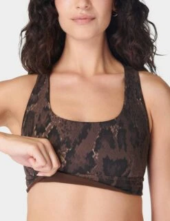 Sweaty Betty Super Soft Reversible Bra - Brown Python Print/Cacao Brown 15 Sweaty Betty Super Soft Reversible Bra - Brown Python Print/Cacao Brown -The Sports Edit sweaty betty super soft reversible bra brown python print brown sb8779a 5