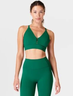 Sweaty Betty Super Soft Strappy Back Bra Colour Theory - Peaceful Green