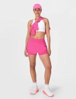 Sweaty Betty Tempo Run Shorts - Fuchsia Pink -The Sports Edit sweaty betty tempo run shorts fuchsia pink sb8828 3
