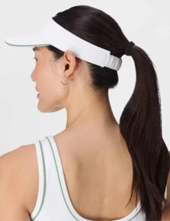 Sweaty Betty The Volley Visor - White/Courtside Green 11 Sweaty Betty The Volley Visor - White/Courtside Green -The Sports Edit sweaty betty the volley visor white courtsidegreen sb10225 5