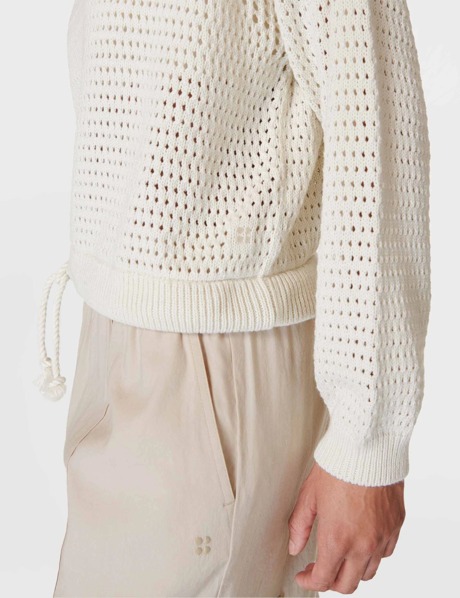 Sweaty Betty Tides High Open Weave Jumper - Lily White 7 Sweaty Betty Tides High Open Weave Jumper - Lily White - Image 5