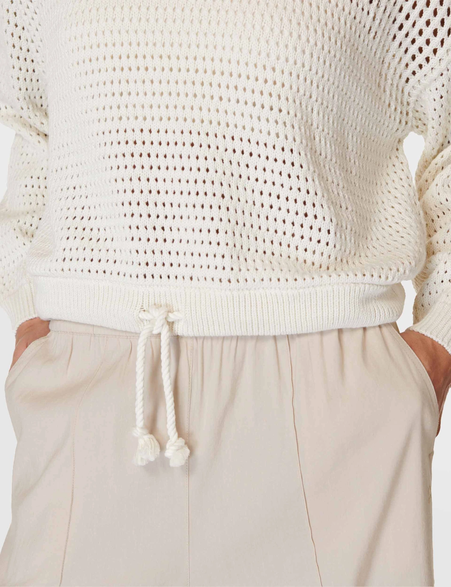 Sweaty Betty Tides High Open Weave Jumper - Lily White 8 Sweaty Betty Tides High Open Weave Jumper - Lily White - Image 6