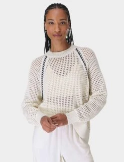 Sweaty Betty Tides High Whipstitch Jumper - Lily White